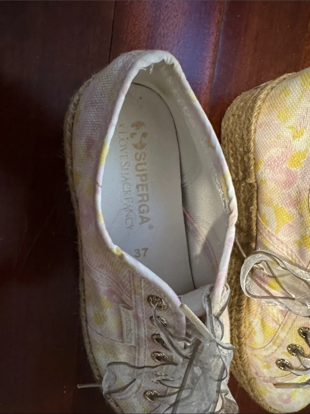 LoveShackFancy x Superga Canvas Espadrille Platform Sneakers 37/7